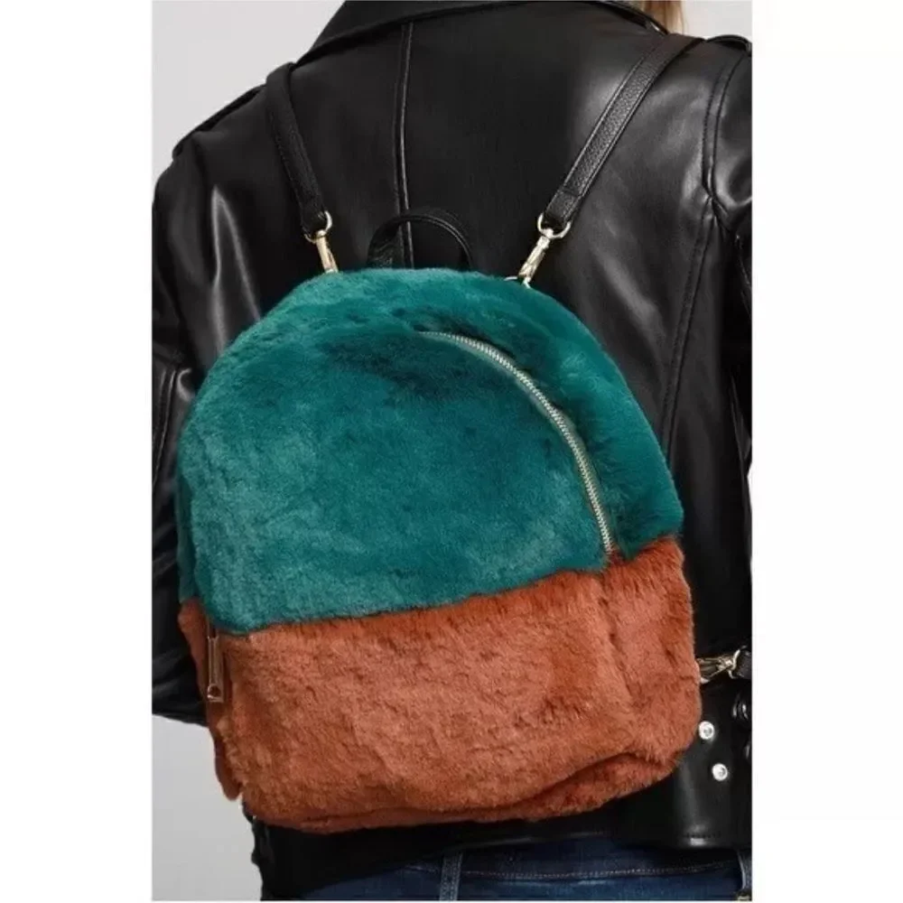 Do Everything in love faux fur back pack NWT
